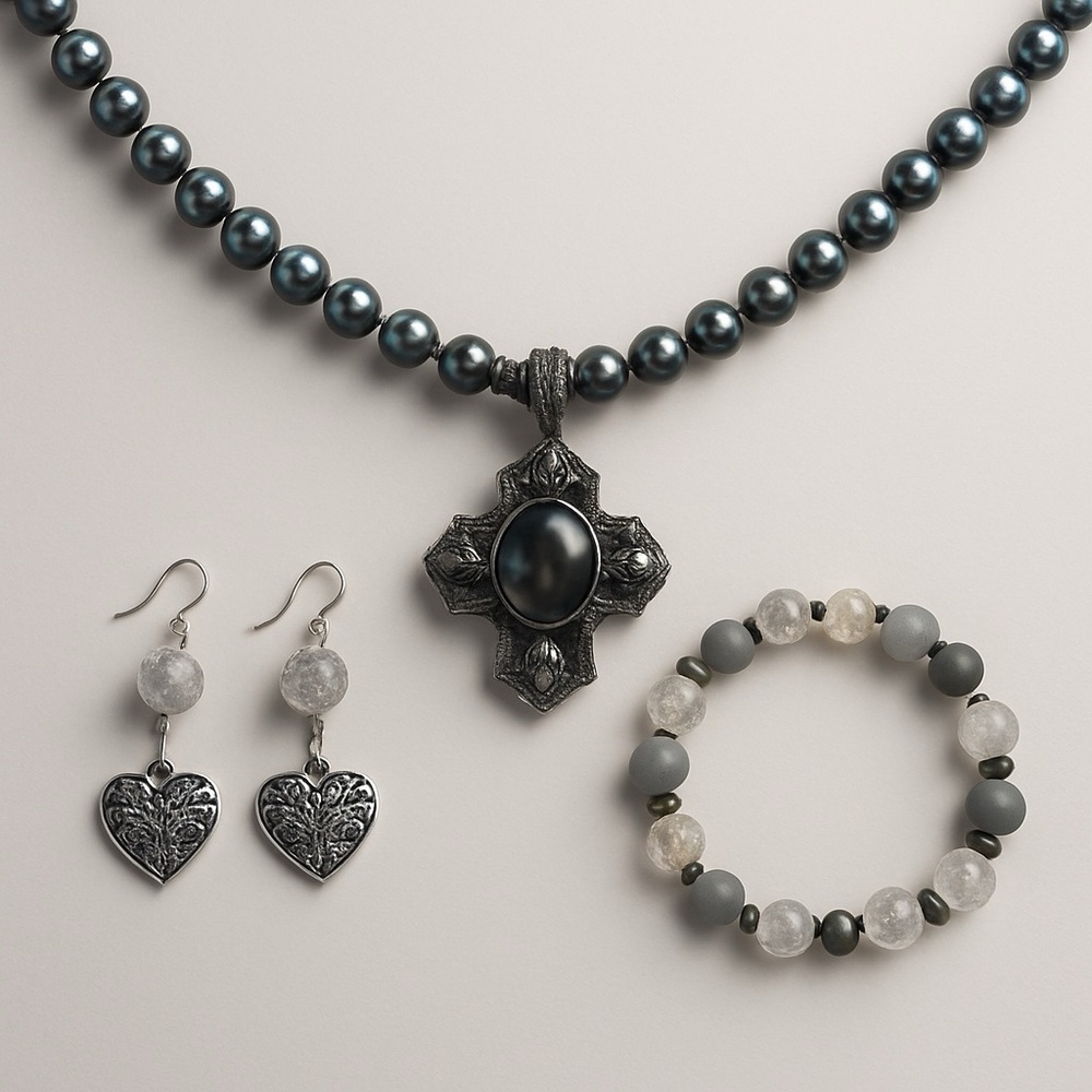 Elegant Gold and Silver Jewelry Set